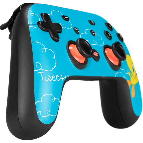 Looney Tunes Tweety Bird Flying Google Stadia Controller Skin
